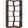 Aheaplus 5-Tier Corner Book Shelves, Freestanding Bookcase Storage Shelving - 3 of 4