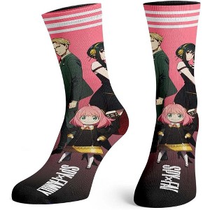 Spy x Family Socks For Men Women Manga Anime Anya Loid Yor Sublimated Crew Socks - 1 of 4