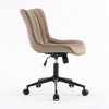 YOUNIKE Modern Home Office Chair Adjustable Swivel Desk Chair Leather Rolling Task Vanity Chair Seat Size 19.49"Wx16.93"Dx(17.91-22.64)"H - 3 of 4
