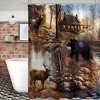 Paaaawaters 1pcs Bear & Deer Forest Splendor Bathroom Decor Set - Waterproof Shower Curtain with 12 Hooks - 3 of 4
