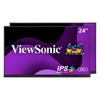 ViewSonic VG2455_56A_H2 24 Inch Dual Pack Head-Only 1080p IPS Monitors with USB C 3.2 with 90W Power Delivery, Docking Built-In, HDMI, VGA for Home