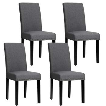 Costway Set Of 4 Fabric Dining Chairs W/nailhead Trim : Target
