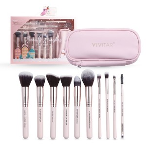 Vivitar Premium 11-Piece Makeup Brush Set – Soft Synthetic Bristles, Ergonomic Handles, Cruelty-Free, Face & Eye Use - 1 of 4