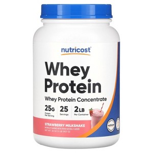 Nutricost Whey Protein Concentrate, Strawberry Milkshake, 2 lb (907 g) - 1 of 2