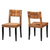 bali & pari Manrico Wood and Natural Rattan Dining Chair Dark Brown/Natural Brown: Bohemian Style, Geometric Weave, No Assembly Required - 2 of 4
