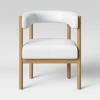 Kenova Upholstered Dining Chair with Wood Dowel Legs Cream - Threshold™: Mid-Century Modern, Polyester, Rubberwood - 3 of 4
