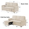 Gymojoy 71" Corduroy Fabric L-Shaped Sofa with Reversible Chaise & Seats Storage for Living Room - 2 of 4