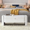 CAVINAS Storage Bench for Bedroom,Oval Chenille Fabric Storage Ottoman Bench with Large Storage Space for Living Room,Bedroom - 2 of 4