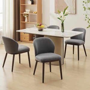 Upholstered Dining Chairs Set of 2, Wooden Dining Room Kitchen Chairs with Wood Frame and Ergonomic Backrest, Modern Dinner Chairs - 1 of 4