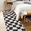 Washable Modern Checkered Area Rug | Stain Resistant Soft Geometric Throw Rug | Non-Slip Low Pile Accent Carpet for Living Room, Dining, Nursery - 2 of 4