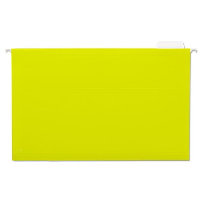 UNIVERSAL Hanging File Folders 1/5 Tab 11 Point Stock Legal Yellow 25/Box 14219