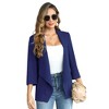 Clearlove Women's Casual Open Front Blazers Shawl Lapel Ruched Long Sleeve Office Lightweight Blazer Jackets with Pockets - 2 of 4