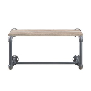 SEVOBAL Utility Storage Shelves Wall Rack with Shelf and Towel Holder for Bathroom Kitchen or Living Room, Oak, 24.5"*14.5"*12.5" - 1 of 4