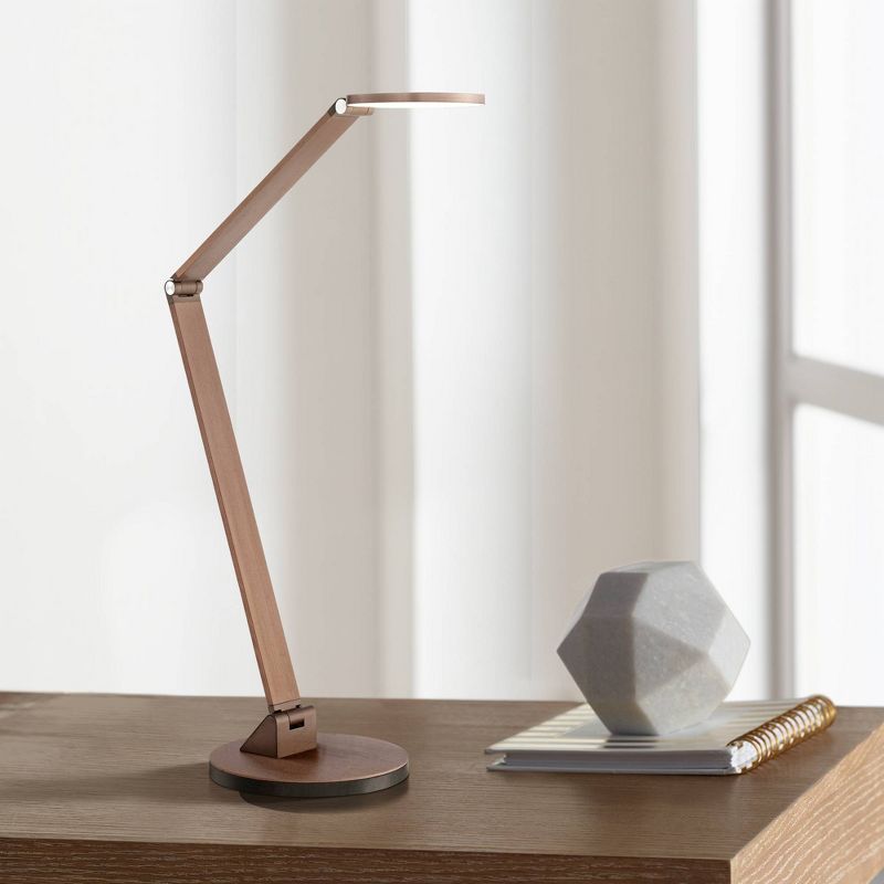 Possini Euro Design Magnum Modern Desk Lamp 36" Tall French Bronze Brown Metal LED Adjustable for Bedroom Living Room Bedside Nightstand Office House, 2 of 10
