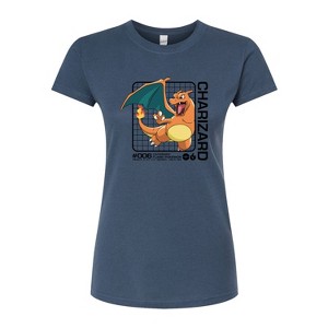 Women's - Pokémon - Charizard Stats Fitted Graphic T-Shirt - 1 of 3