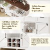 Jojoka Bar Cabinet, Coffee Bar Cabinet with Rack & Glass Holder, Farmhouse Sideboard Buffet Cabinet,White - 4 of 4