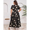 BLUEMING Summer Maxi Dress for Plus Size Women Tie Wasit Surplice Dress Flutter Sleeve A-Line Dress - 2 of 4