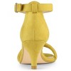 Allegra K Women's Round Open Toe Ankle Buckle Strap Kitten Heel Sandals - 3 of 4