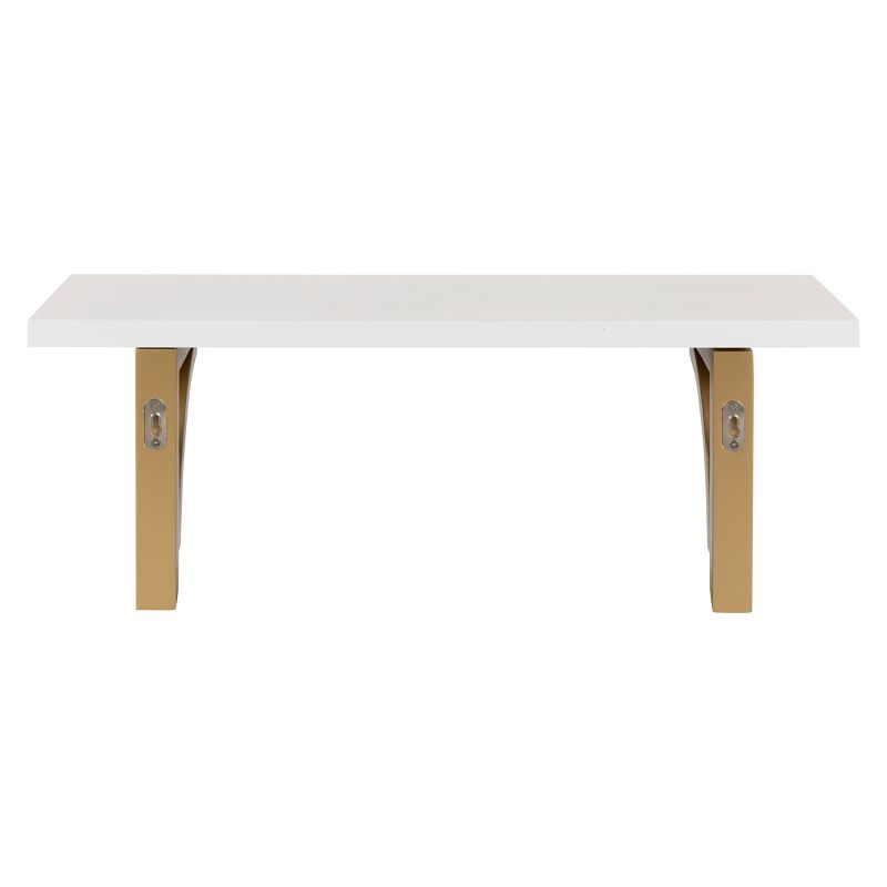 24&#34; x 9&#34; Corblynd Traditional Wood Wall Shelf White/Gold - Kate and Laurel, 6 of 8
