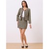 INSPIRE CHIC Women's Outfits Plaid Tweed Short Blazer and Skirt Suit Set 2 Pieces - 4 of 4