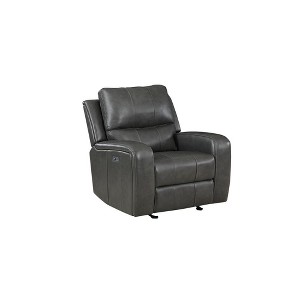 New Classic Furniture, Linton Leather Glider Recliner W/ Pwr Fr-Gray - 1 of 3