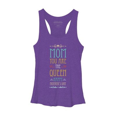 Women's Design By Humans Mother's Day Mom Queen By tmsarts Racerback Tank Top