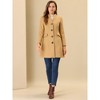 INSPIRE CHIC Women's Elegant Winter V Neck Single Breasted Long Overcoat - 3 of 4