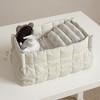 Anna-Kaci Quilted Storage Basket with Embroidered Text and Soft Padded Sides 12x6x5.5in - Off White - 3 of 4