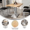 Flash Furniture Bennett Rectangular Solid Wood Indoor Tabletop with 27" x 15" Double Column Dining Height Table Base - 3 of 4