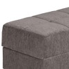 HomeRoots 52" Gray and Brown Chenille Tufted Storage Ottoman - 4 of 4