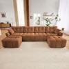 GDFStudio Shirley 142" Tufted Upholstered Chenille 4-Seater U-Sectional Sofa with Two Ottomans - 2 of 4