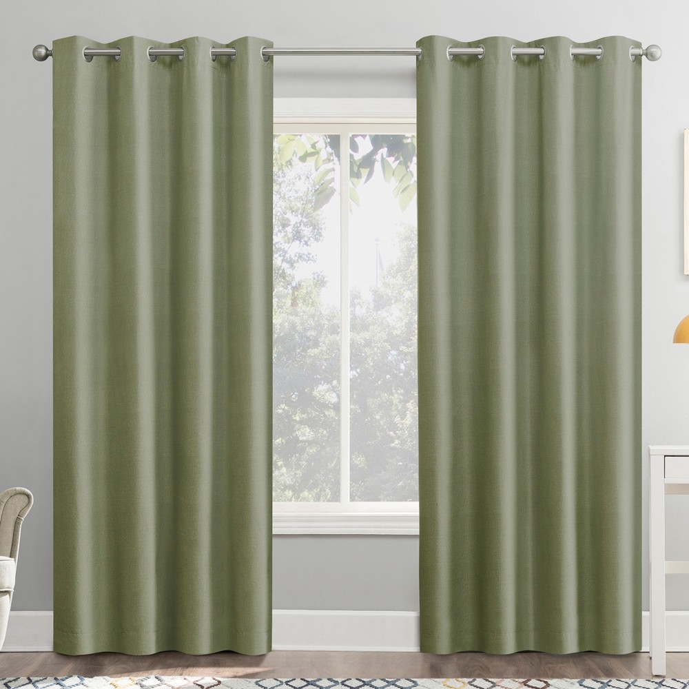 Photos - Curtains & Drapes 50"x63" Sun Zero Blackout Duran Thermal Insulated Grommet Curtain Panel Gr