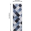 Machine Washable Plaid Runner Rug for Hallway, Kitchen, Bedroom, Living Room, Abstract Geometric Design - 2 of 4