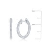 Diamonds D'Argento Sterling Silver,15mm Huggie Diamond Earrings - (38 Stones) - Silver - 2 of 3