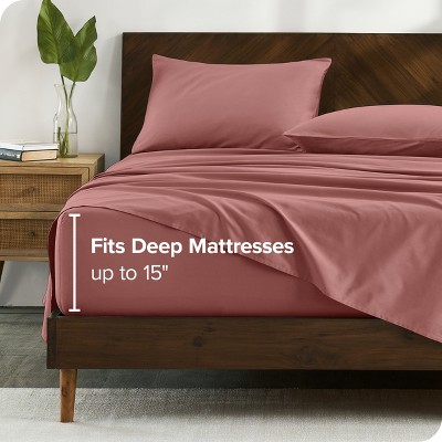 Twin XL Dusty Rose Organic Cotton Percale Sheet Set