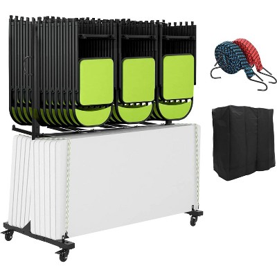 Folding Chair Cart with Wheels Folding Chair Rack for Storage of Chairs or Tables 400/800 LBS Capacity Chair Holder Dolly