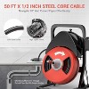 50ft Drain Cleaning Machine, 1/2 Inch Electric Drain Auger with 6 Cutters & Foot Switch, Portable Sewer Snake for 2" to 4" Pipes - 2 of 4