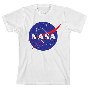 NASA Space Logo White Short Sleeve Graphic Tee Shirt Toddler Boy to Youth Boy