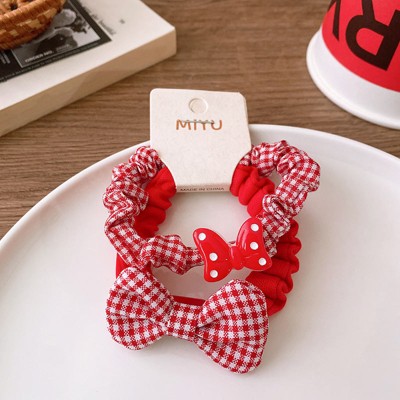 MyKids-USA Versatile Red Cute Strawberry Little Bunny Fabric Hair Rope Hair Tie