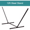 Lazy Daze 2-Person Hammock with Stand & Pillow, Curved Bar Design, Heavy Duty for Garden, Beach Backyard –Green Stripe - 4 of 4