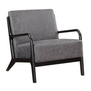Treasure Trove Accents Accent Chair Kendall Black/Charcoal: Polyester Upholstery, Rubberwood Frame, 250lb Capacity - 1 of 4