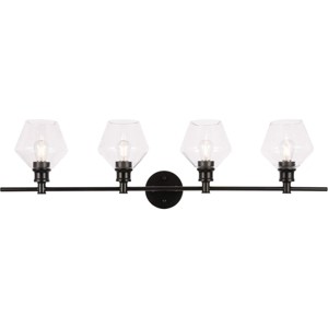 Elegant Lighting Gene 4 light Black and Clear glass Wall sconce - 1 of 4