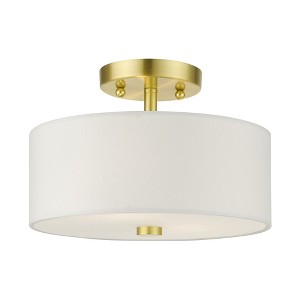 Livex Lighting Meridian 2 - Light Semi-Flush Mount in  Satin Brass - 1 of 2