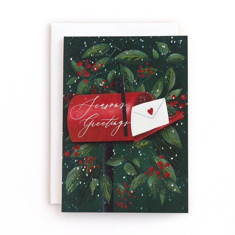 10ct Minted Jolly Mailbox Boxed Cards, 1 of 5