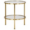 Addison Side Table Gold - Adore Decor: Chic Round Glass Top, Luxury Glam Style, No Assembly Required - 3 of 4