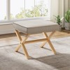 Garvee 20" Vanity Stool Vanity Chair for Makeup Room, Foot Stool Ottoman Foot Rest for Living Room, Upholstered Small Square Ottoman for Entryway - 2 of 4