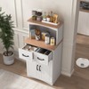 NicBex Modern Farmhouse Wooden Tall Dining Room Storage Cabinet with Open Shelves,Coffee Bar Buffet Cabinet for Kitchen,Dining Room - 3 of 4