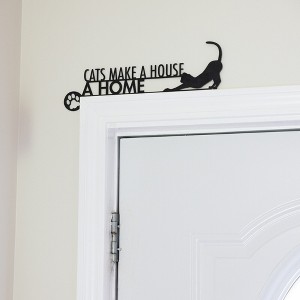 Pavilion Gift Company - Cat Home - Metal Door Topper - Door Stops - 1 of 4