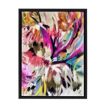 Kate & Laurel All Things Decor 18"x24" Sylvie Amaze Framed Canvas Wall Art by Inkheart Designs Black Abstract Colorful