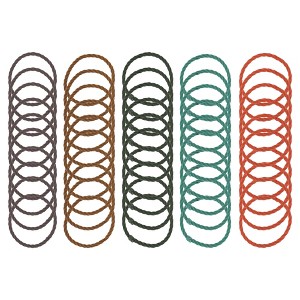 Unique Bargains Women's Spiral Pattern Hair Ropes Green Brick Red Khaki Purple 50pcs - 1 of 3